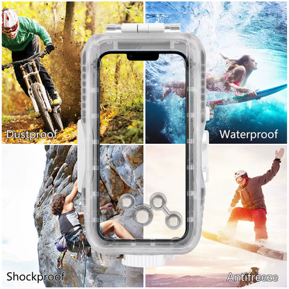 40M/130Ft Waterproof Diving Case for Iphone 16 15 14 13 12 11 Pro Max plus Photo Video Taking Underwater Housing Cover
